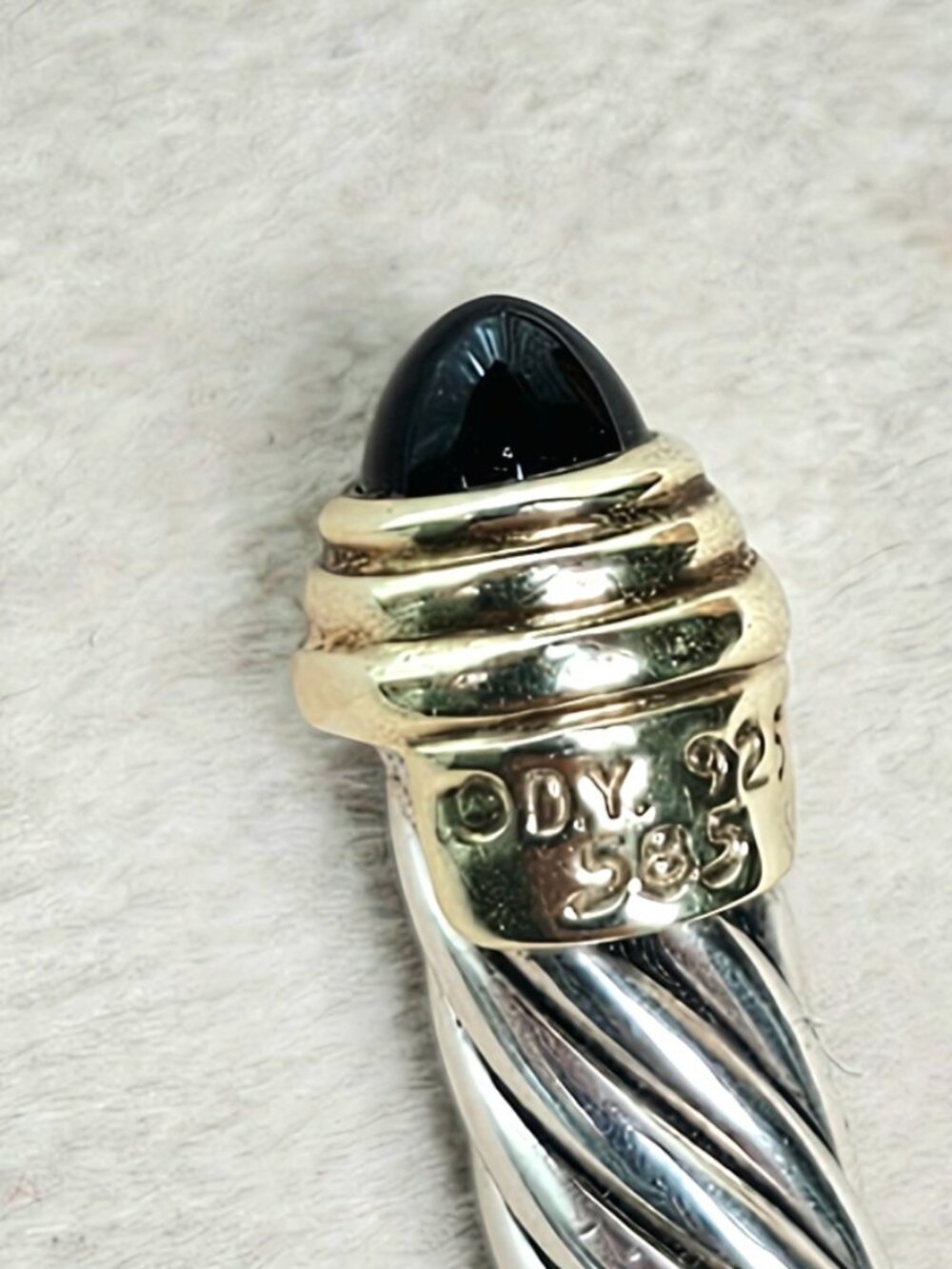 David Yurman Cable Classics Bracelet Black Onyx 14K Gold 5mm Size S - Picture 8 of 8